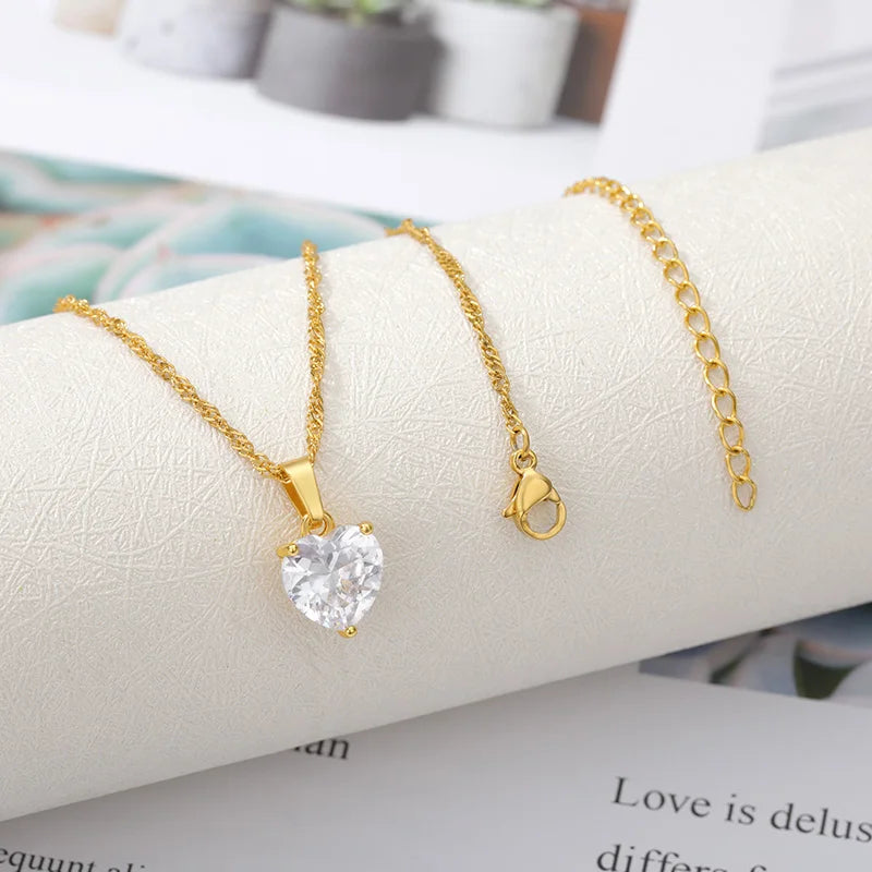 Zircon Heart Necklace