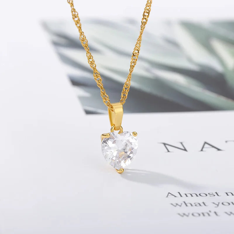 Zircon Heart Necklace