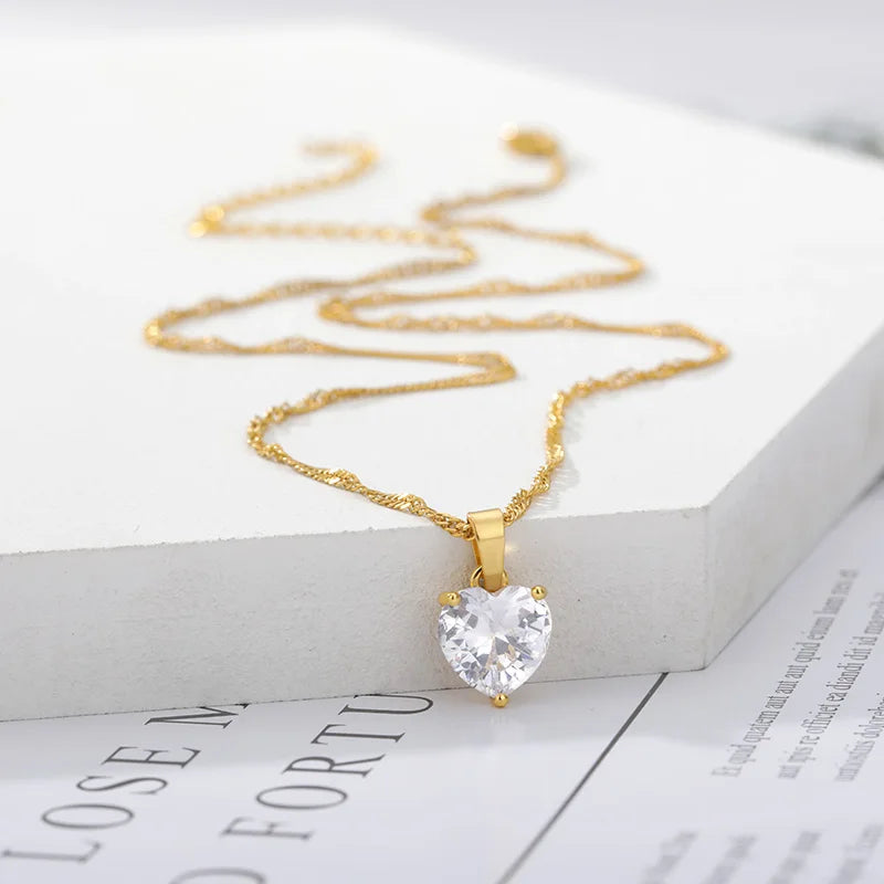 Zircon Heart Necklace