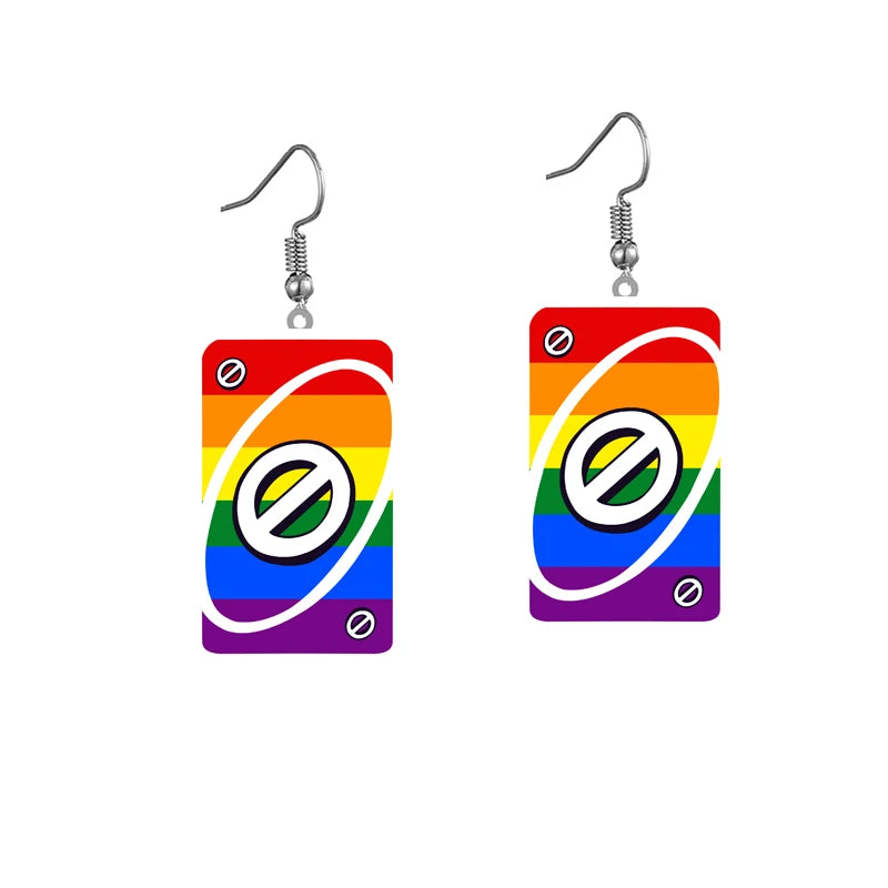 Uno Card Earrings