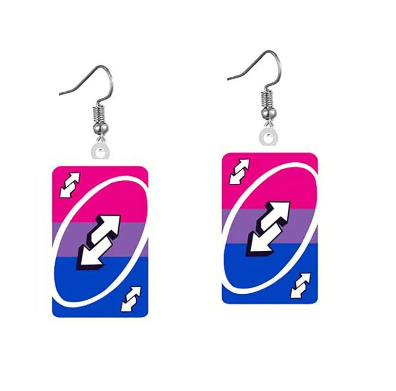 Uno Card Earrings