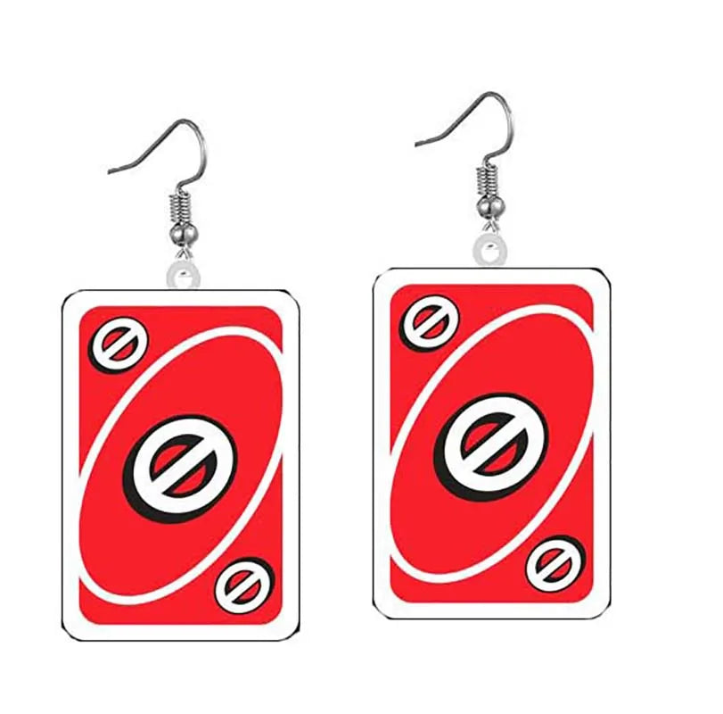 Uno Card Earrings