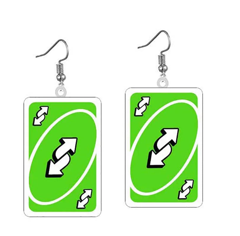 Uno Card Earrings