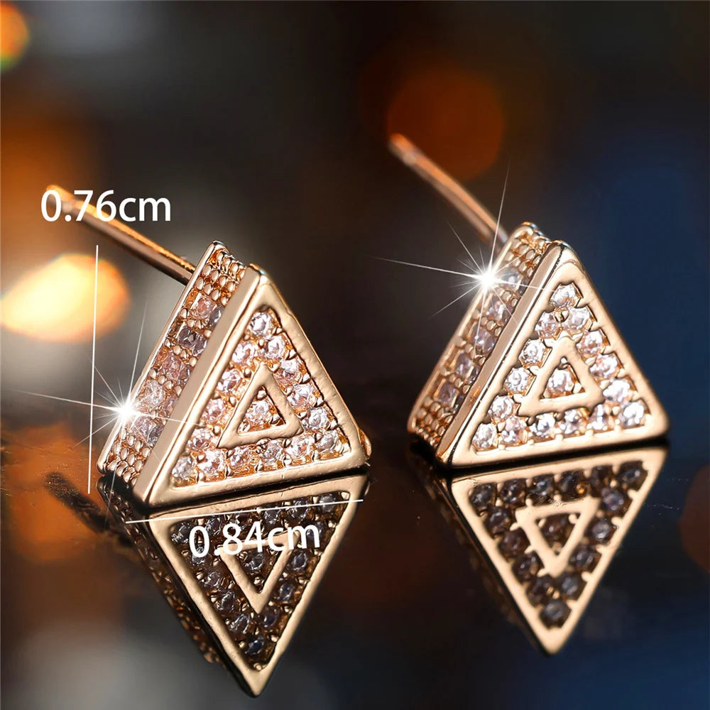 Zircon Stone Triangle Stud