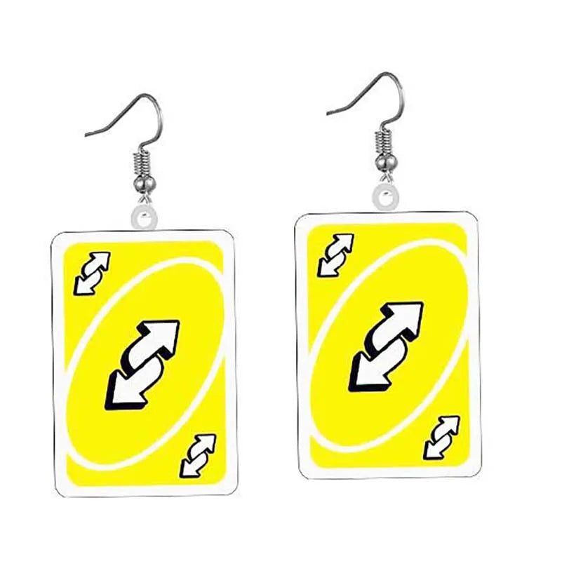 Uno Card Earrings