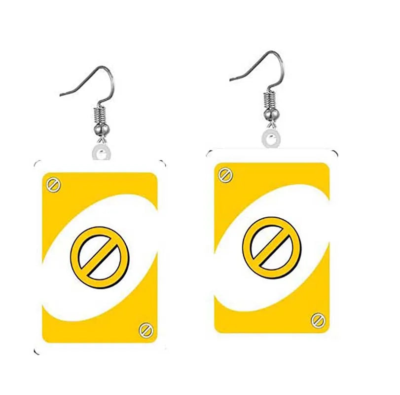 Uno Card Earrings