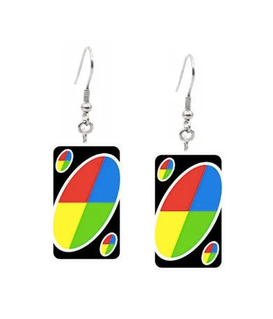Uno Card Earrings
