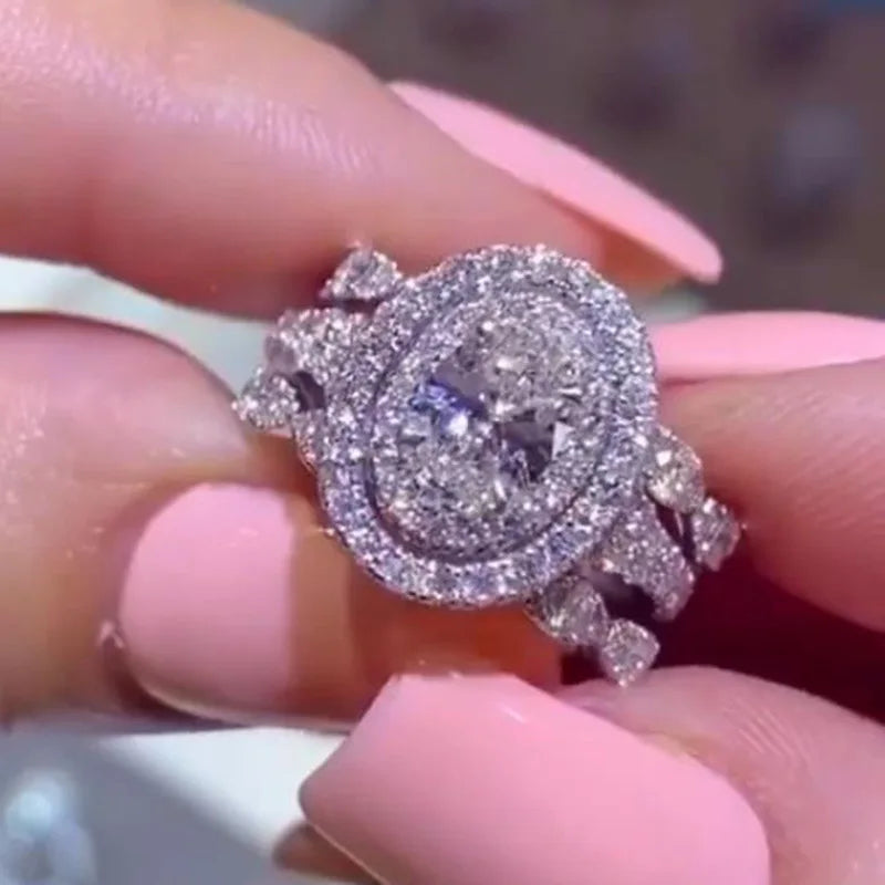 Egg Shaped Zirconia Ring