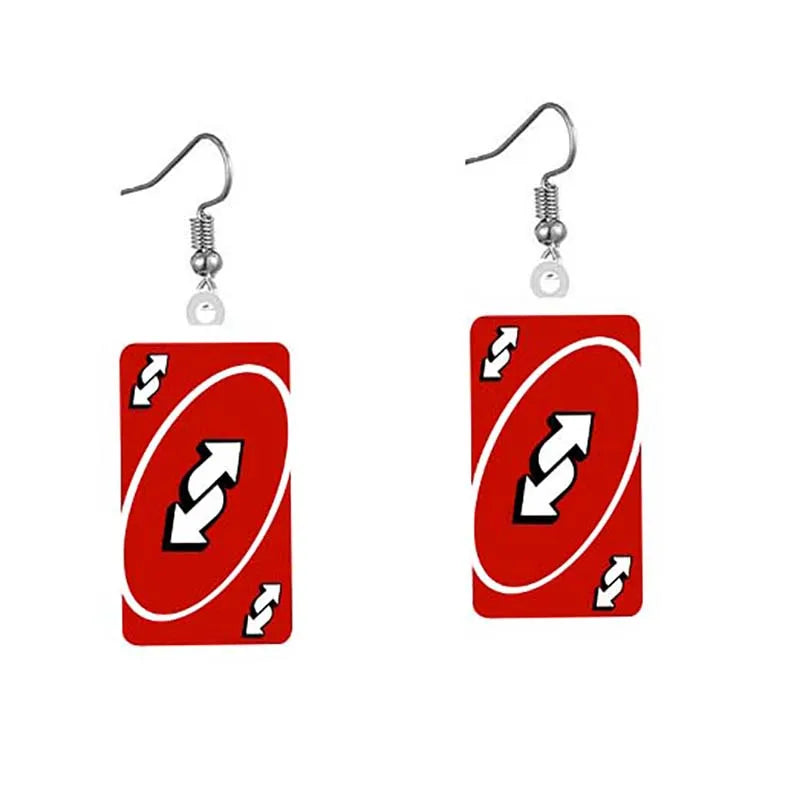 Uno Card Earrings