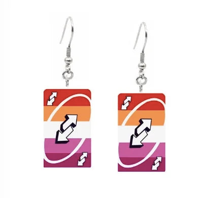 Uno Card Earrings