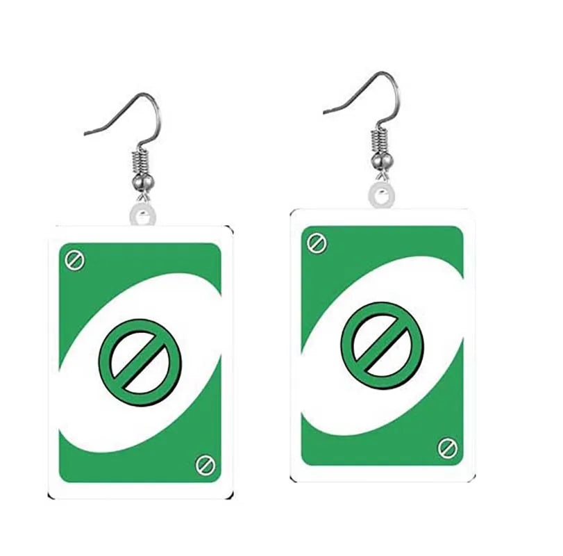 Uno Card Earrings
