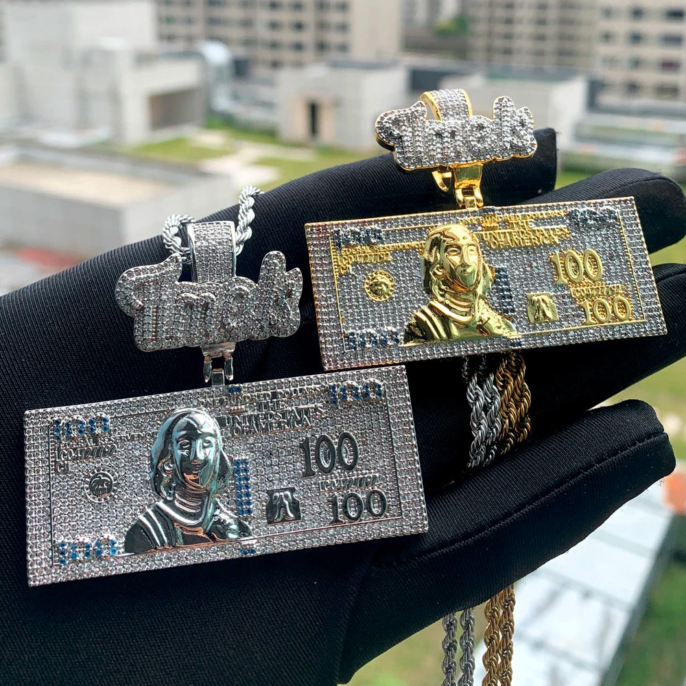 100 Dollar Bill Pendant