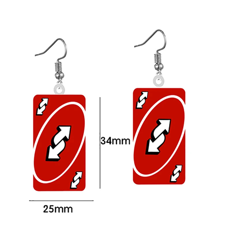 Uno Card Earrings
