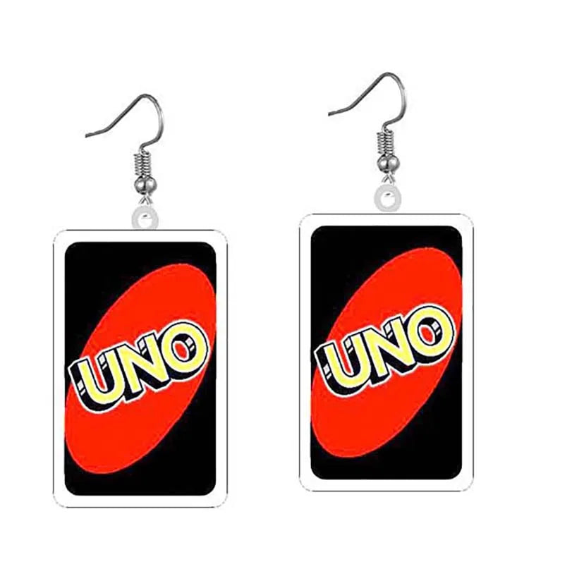 Uno Card Earrings