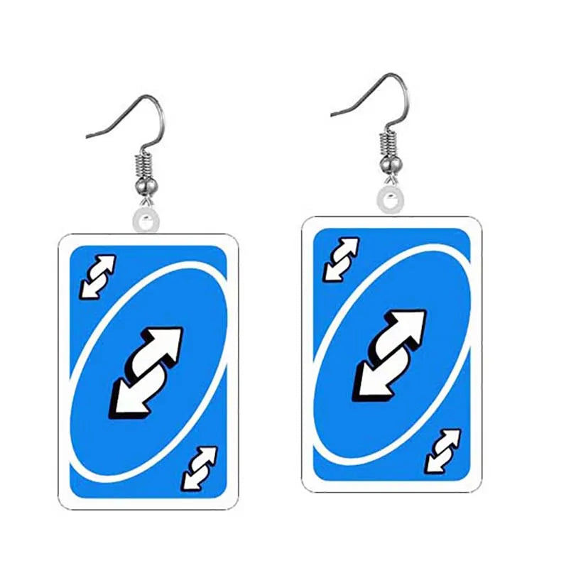 Uno Card Earrings